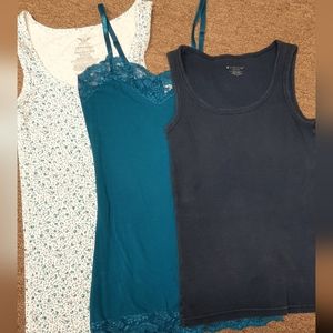 •Blue and White Tank Top Bundle of Three Size Medium
